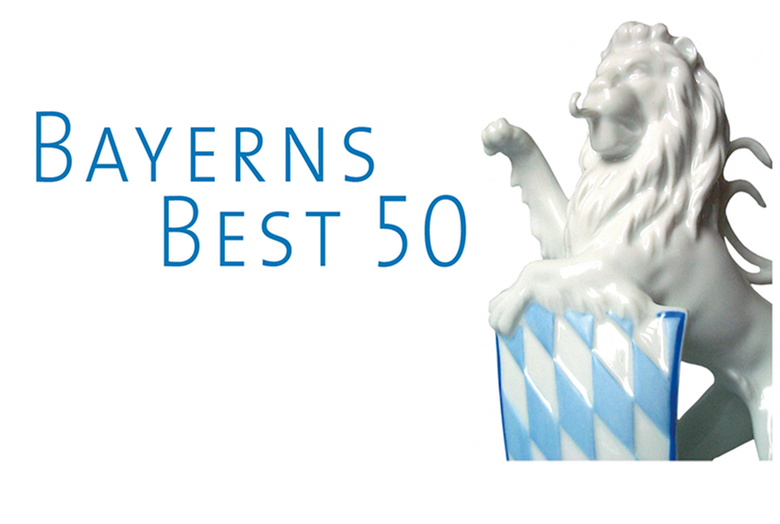 Logo Bayerns Best 50 mit Löwe und bayerischem Schild