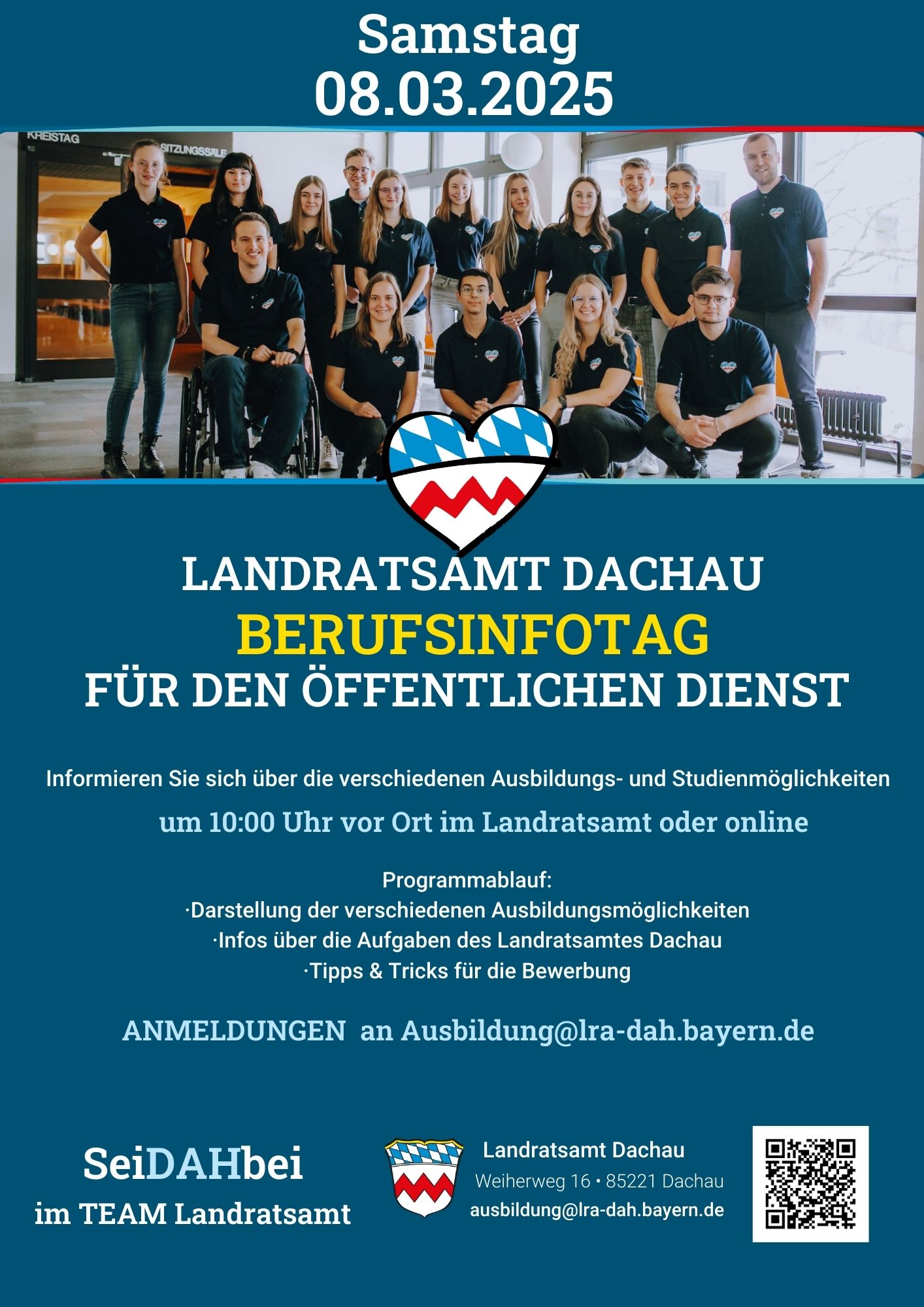 Werde Teil des „TEAM Landratsamt Dachau“ – Berufsinfotag am 08.03.2025